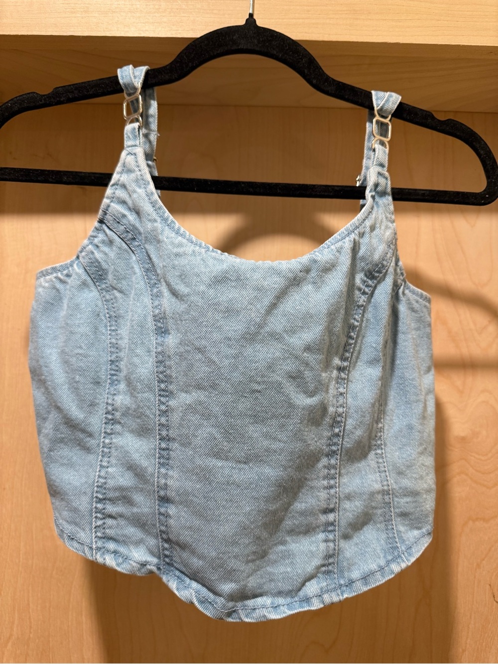 Lone Star Light Blue Denim Crop Top - Women's Size Medium